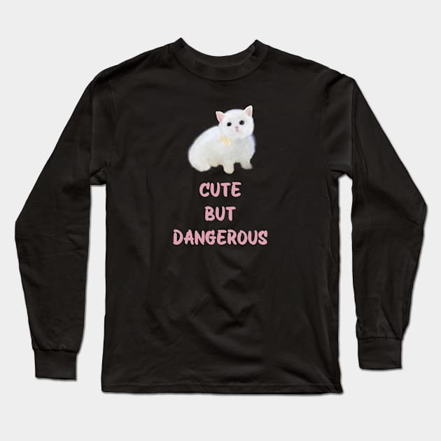 Cute but dangerous cat Long Sleeve T-Shirt by Gingerbrunette